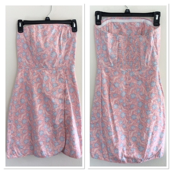 Vineyard Vines pink seahorse strapless dress - Picture 1 of 8